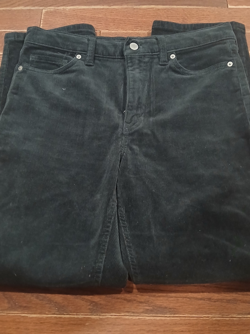 Banana Republic Womens High Rise Straight Corduroy Pants Black Sz 27